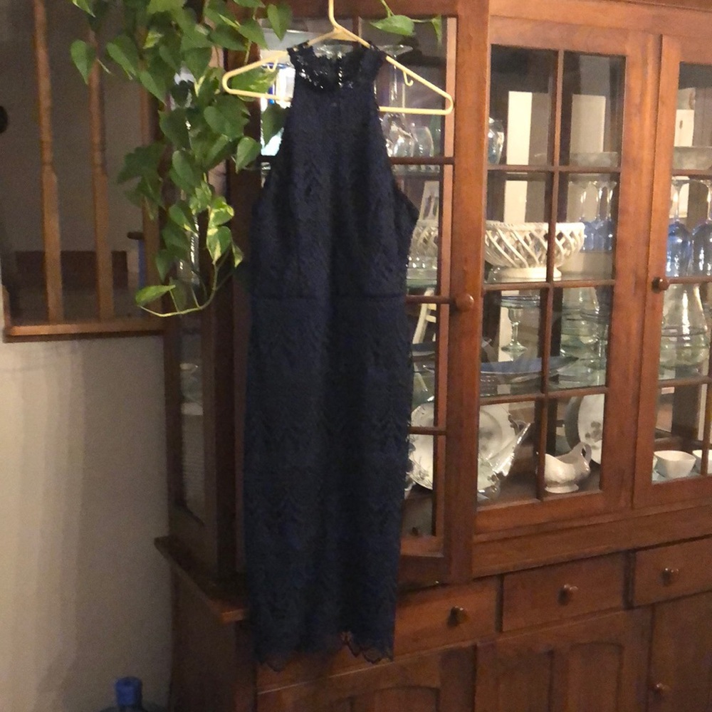 Beautiful navy blue lace dress